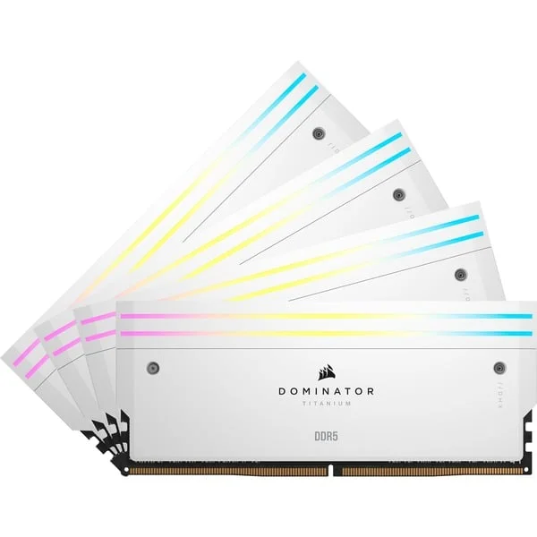 Corsair DIMM 64 GB DDR5-6400 (4x 16 GB) Quad-Kit, Arbeitsspeicher (weiß, CMP64GX5M4B6400C32W, Dominator Titanium, INTEL XMP)