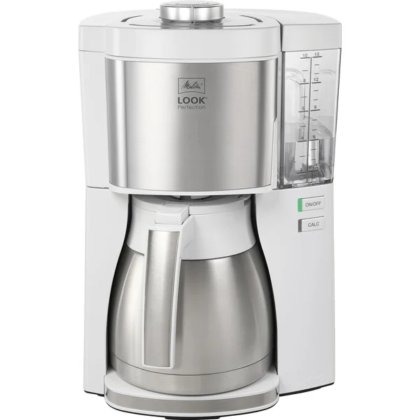 Melitta Look Therm Perfection 1025-15 , Filtermaschine (weiß/silber, 1.080 Watt, 10 Tassen)