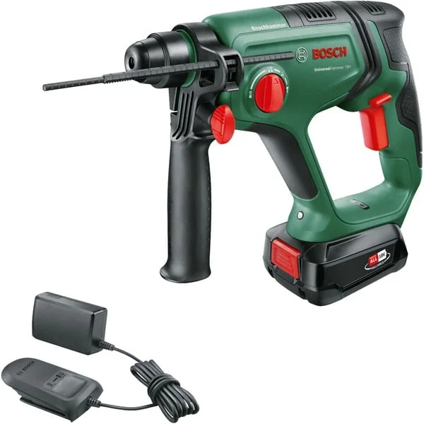 Bosch Heimwerken & Garten Akku-Bohrhammer UniversalHammer 18V (grün/schwarz, Li-Ionen Akku 2,5Ah, Koffer, POWER FOR ALL ALLIANCE)