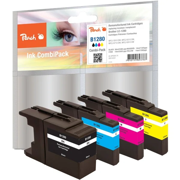 Peach Tinte Sparpack PI500-74 (kompatibel zu Brother LC-1280)