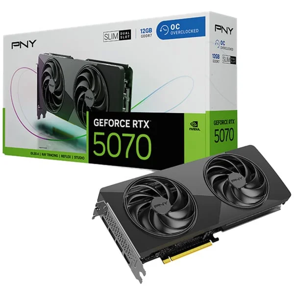 PNY GeForce RTX 5070 Slim OC, Grafikkarte (DLSS 5, 3x DisplayPort, 1x HDMI 2.1)