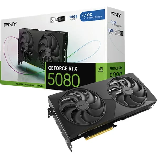 PNY GeForce RTX 5080 Slim OC, Grafikkarte (DLSS 5, 3x DisplayPort, 1x HDMI 2.1)