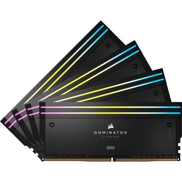 Corsair DIMM 64 GB DDR5-6400 (4x 16 GB) Quad-Kit, Arbeitsspeicher (schwarz, CMP64GX5M4B6400C32, Dominator Titanium, INTEL XMP)