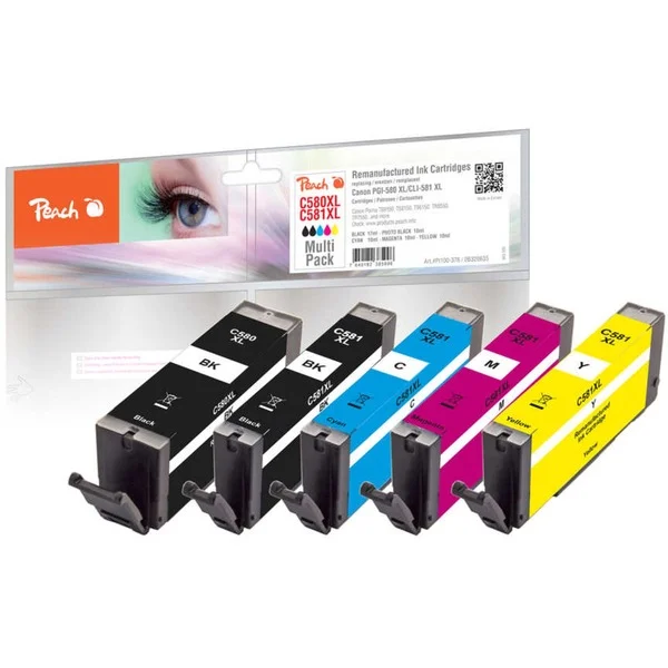 Peach Tinte Spar Pack PI100-378 (kompatibel zu Canon PGI-580XL, CLI-581XL)