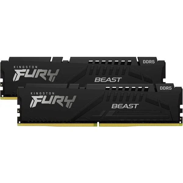 Kingston FURY DIMM 64 GB DDR5-5600 (2x 32 GB) Dual-Kit, Arbeitsspeicher (schwarz, KF556C36BBEK2-64, FURY Beast, AMD EXPO)
