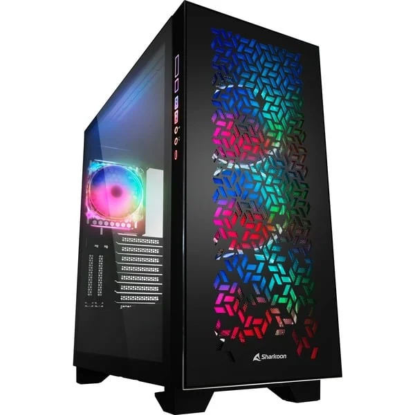 Sharkoon ELITE SHARK CA300H Black, Big-Tower-Gehäuse (schwarz, 2x gehärtetes Glas, B-Ware)