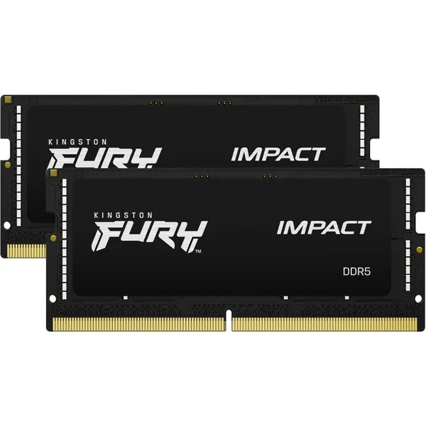 Kingston FURY SO-DIMM 64 GB DDR5-5600 (2x 32 GB) Dual-Kit, Arbeitsspeicher (schwarz, KF556S40IBK2-64, Impact)