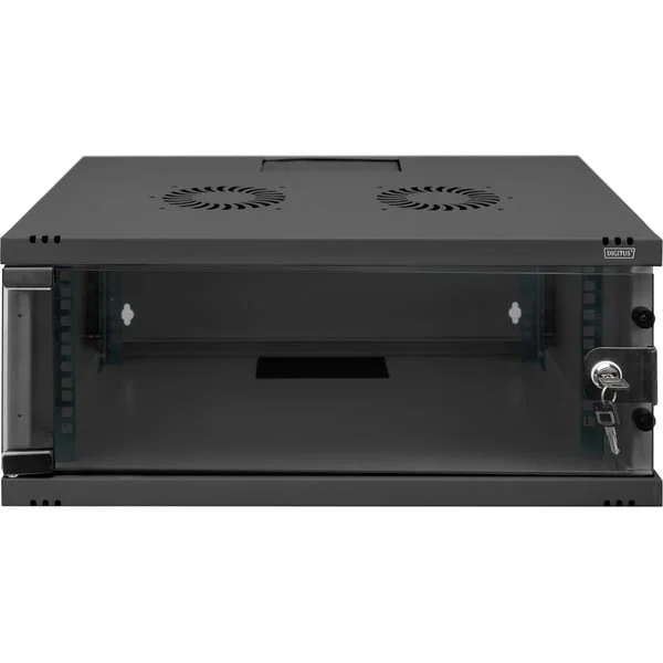 Digitus Wandgehäuse, SOHO, unmontiert - 540x400 mm (BxT) , IT-Schrank (schwarz, 4 Höheneinheiten)