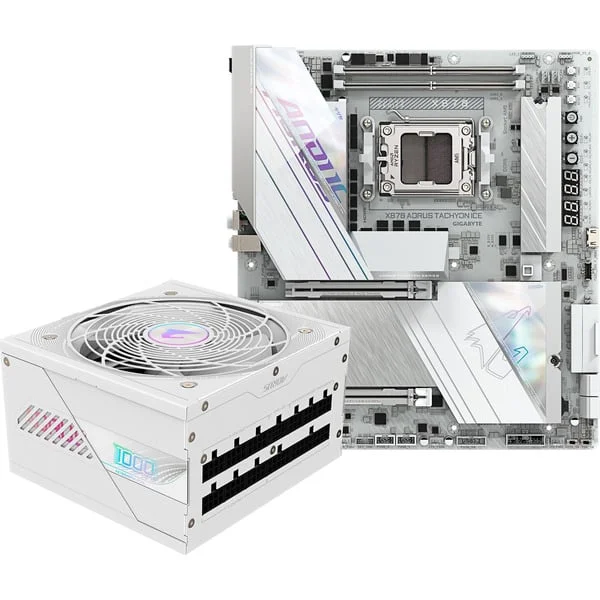 GIGABYTE X870 A TACHYON ICE + GP-AE1000PM PG5 ICE, PC-Aufrüstkit (weiß)