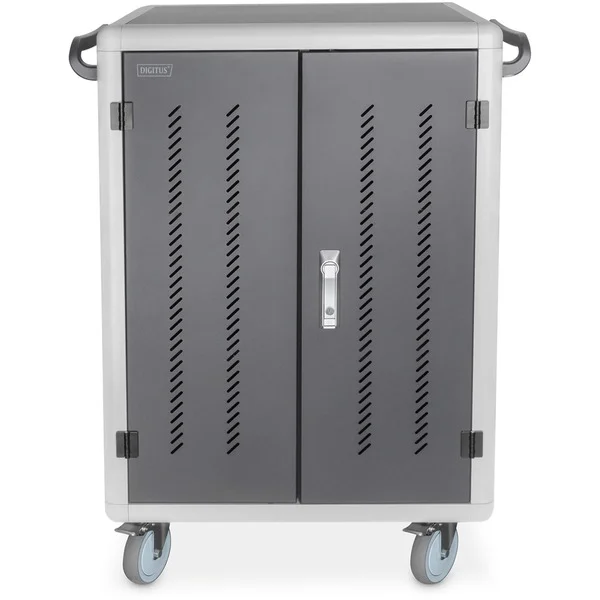 Digitus Mobiler Ladeschrank, 30 Ladestationen, für Notebooks/Tablets bis 15,6" (schwarz/grau, inkl. USB-C, 3 Lüfter)