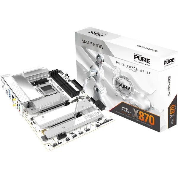 SAPPHIRE PURE X870A WIFI 7, Mainboard (weiß)