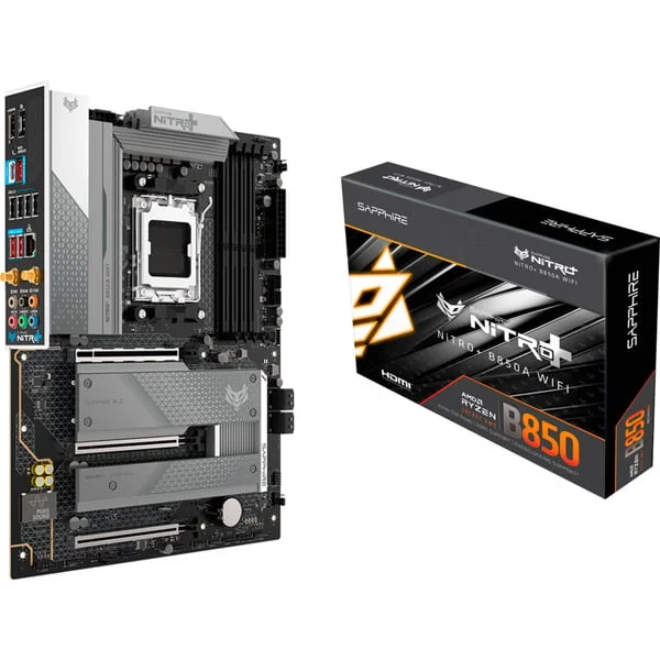 SAPPHIRE NITRO+ B850A WIFI7, Mainboard (schwarz/grau)