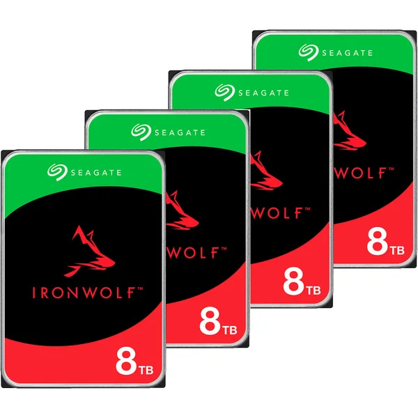 Seagate IronWolf NAS 4 x 8 TB Bundle, Festplatte (SATA 6 Gb/s, 3,5", 4er Bundle)