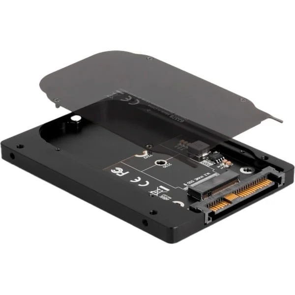 DeLOCK 2.5″ Konverter U.2 SFF-8639 zu M.2 NVMe (schwarz, Key M - 7 mm)