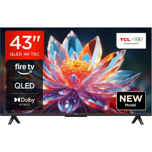 TCL 43T6C , QLED-Fernseher (108 cm (42.5 Zoll), schwarz, UltraHD/4K, Triple Tuner, Fire TV)