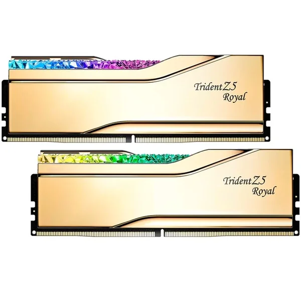 G.Skill DIMM 32 GB DDR5-7200 (2x 16 GB) Dual-Kit, Arbeitsspeicher (gold, F5-7200J3445G16GX2-TR5G, Trident Z5 Royal, INTEL XMP)