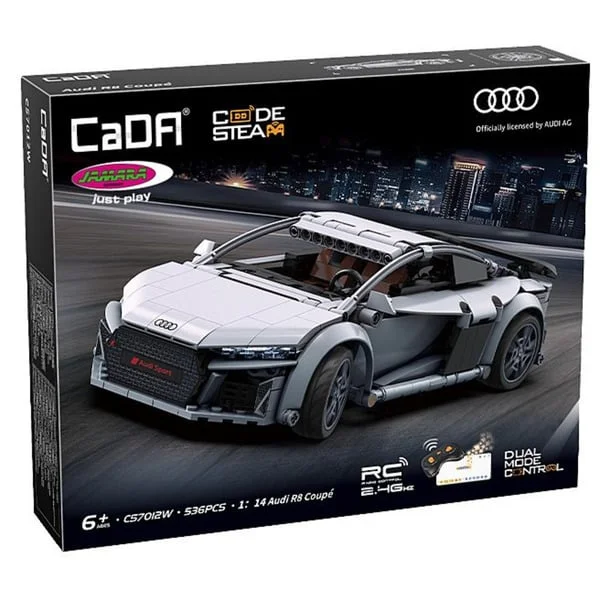 Jamara Audi R8 Coupé Maßstab 1:14 mit 2,4 GHz Fernsteuerung, Modellbau (grau)