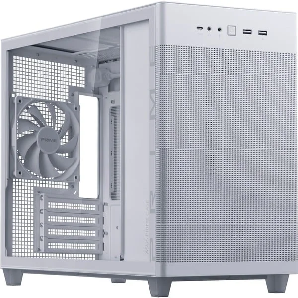 ASUS PRIME AP201 , Tower-Gehäuse (weiß, Tempered Glass)