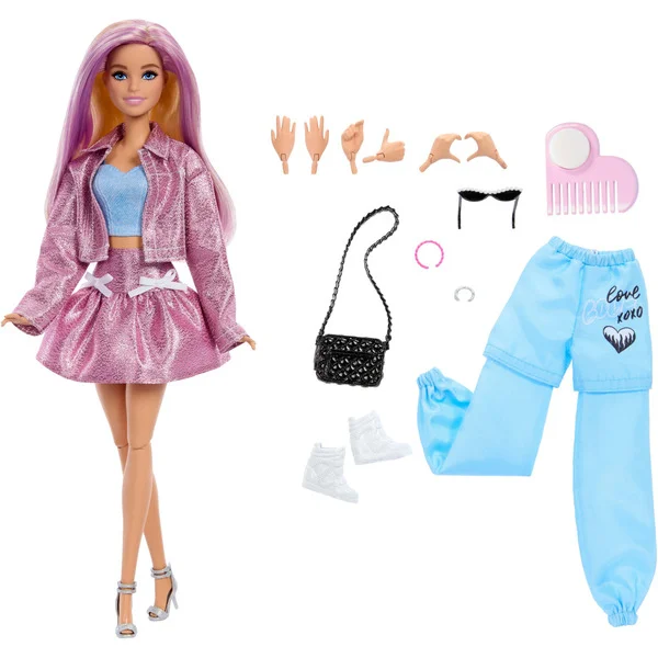 Mattel Deluxe Style Anpassbare Puppe mit wechselbaren Haar- und Gesichtselementen