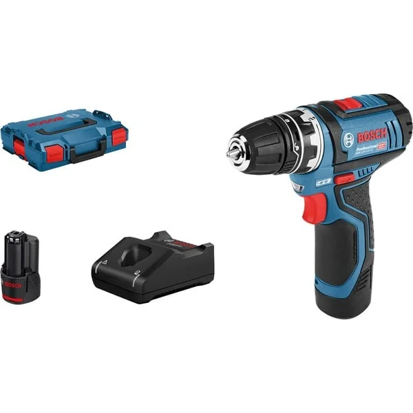 Bosch Professional Akku-Bohrschrauber GSR 12V-15 FC Professional, 12Volt (blau/schwarz, 2x Li-Ionen Akku 2,0Ah, in L-BOXX)