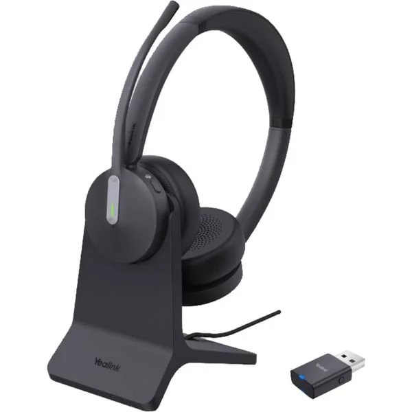 Yealink WH64 Hybrid Dual mit Ladeständer, Headset (schwarz, DECT & Bluetooth Hybrid Funktechnologie )