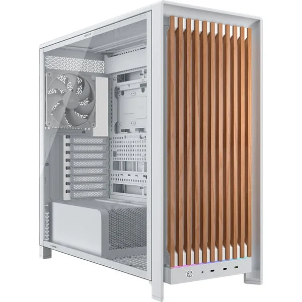 Corsair FRAME 5000D WOOD RS, Tower-Gehäuse (weiß/holz, Tempered Glass)