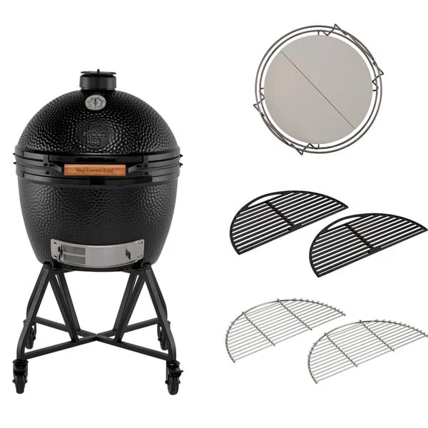 Big Green Egg The Onyx XLarge Starter-Paket, Holzkohlegrill (schwarz, Ø 61cm)