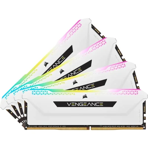 Corsair DIMM 64 GB DDR4-3200 (4x 16 GB) Quad-Kit, Arbeitsspeicher (weiß, CMH64GX4M4E3200C16W, Vengeance RGB PRO SL, INTEL XMP)