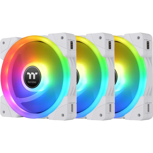 Thermaltake SWAFAN EX12 RGB PC Cooling Fan White TT Premium Edition, Gehäuselüfter (weiß, 3er Pack, inkl. Controller, 120 mm)