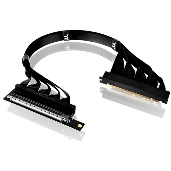 Thermaltake PCI-E 4.0 Dual 90° Riser Cable, Kabel (schwarz, 40cm)