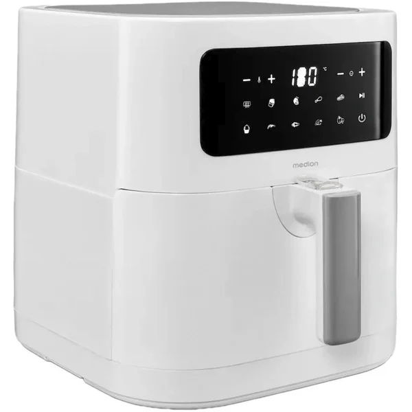 Medion Heißluftfritteuse Life MD 11740 E40 XL (weiß (matt), 2.150 Watt, Korb 5,2 Liter)