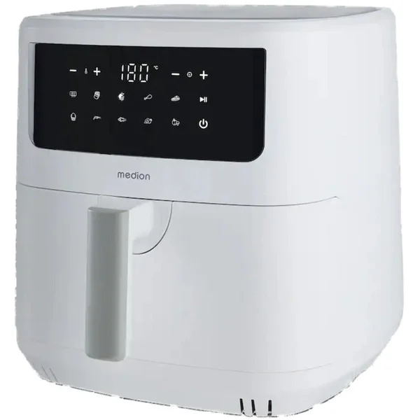 Medion Heißluftfritteuse Life MD 11750 P10 XL (weiß (matt), 2.150 Watt, Korb 6,8 Liter)