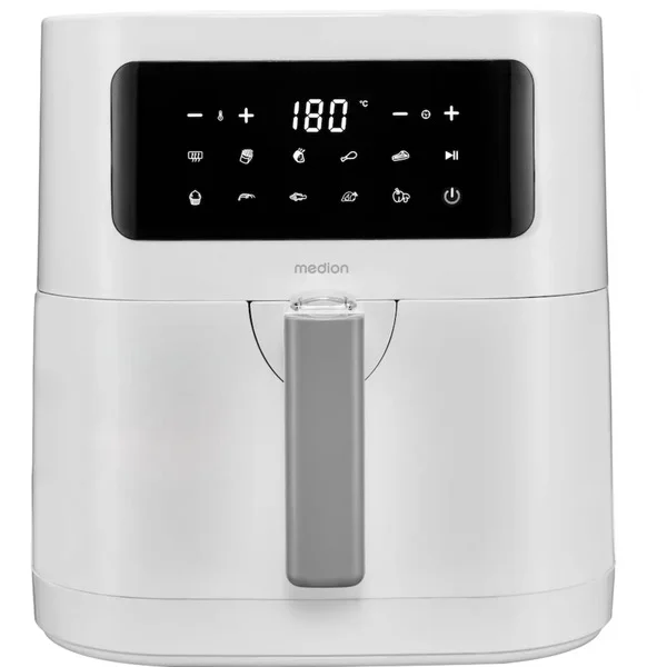 Medion Heißluftfritteuse Life MD 11740 E40 XL (weiß, 2.150 Watt, Korb 5,2 Liter)