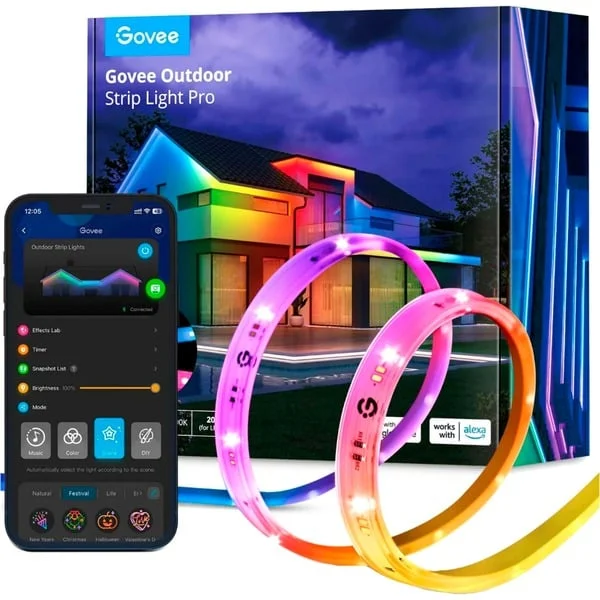 Govee RGBICWW LED-Lichtstreifen für den Außenbereich, LED-Streifen (10 Meter)