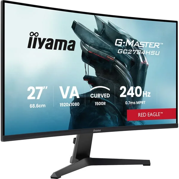 iiyama G-Master GC2784HSU-B1, Gaming-Monitor (68.6 cm (27 Zoll), schwarz, FullHD, Curved, Free-Sync Premium, USB-Hub, 240Hz Panel)