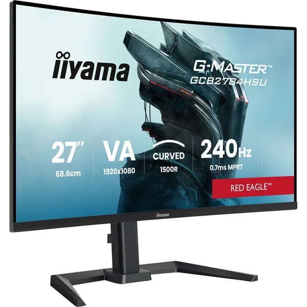 iiyama G-Master GCB2784HSU-B1, Gaming-Monitor (68.6 cm (27 Zoll), schwarz, FullHD, Curved, Free-Sync Premium, Erg. Standfuß, 240Hz Panel)