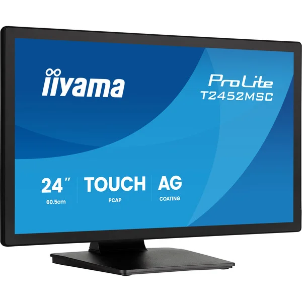 iiyama ProLite T2452MSC-B2AG, LED-Monitor (60.5 cm (24 Zoll), schwarz (matt), FHD, IPS, Touchscreen, HDMI, DP, Entspiegelung, 120Hz Panel)