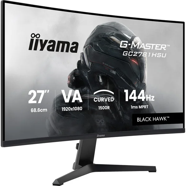 iiyama G-Master GC2781HSU-B1, Gaming-Monitor (68.6 cm (27 Zoll), schwarz, FullHD, VA, Curved, Free-Sync Premium, USB-Hub, 144Hz Panel)