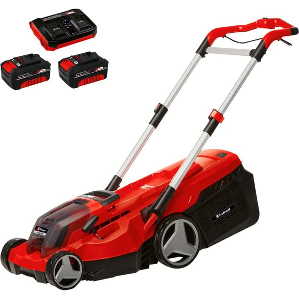 EINHELL Professional Akku-Rasenmäher RASARRO 36/38, 36Volt (2x18V) (rot/schwarz, 2x Li-Ionen Akku 4,0Ah)
