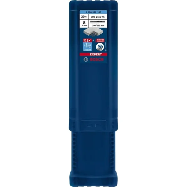 Bosch Professional EXPERT Hammerbohrer SDS-plus-7X, Ø 8mm, 30 Stück (Arbeitslänge 200mm)