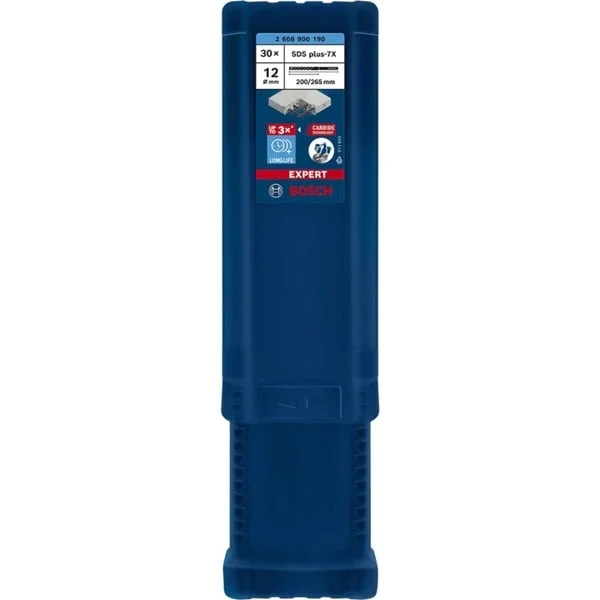 Bosch Professional EXPERT Hammerbohrer SDS-plus-7X, Ø 12mm, 30 Stück (Arbeitslänge 200mm)