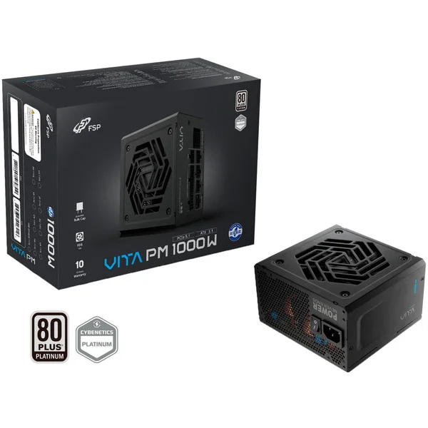 FSP VITA PM 1000W, PC-Netzteil (schwarz, 1x 12-Pin High Power GPU, 4x PCIe, 1000 Watt)