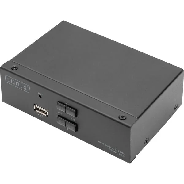Digitus KVM Switch DisplayPort 2x1, KVM-Switch (schwarz)