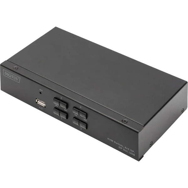 Digitus KVM Switch DispalyPort 4x1, KVM-Switch (schwarz)