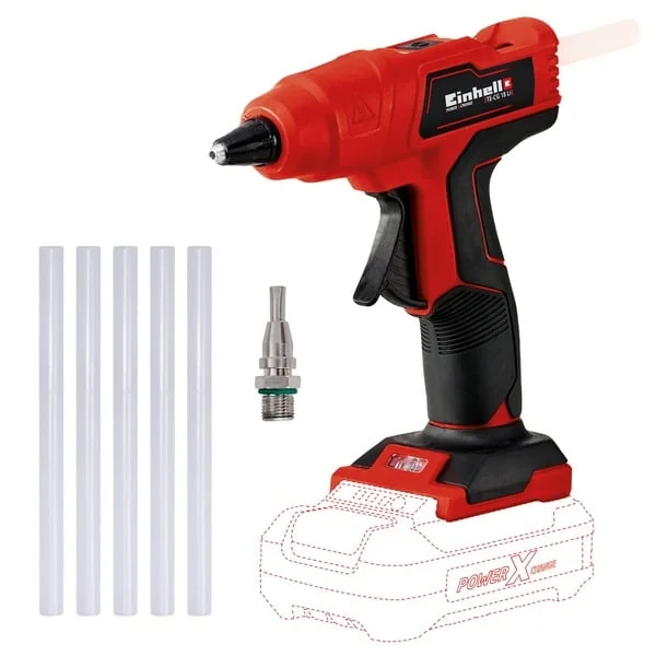EINHELL Power X-Change Akku-Heißklebepistole TE-CG 18 Li - Solo, 18Volt (rot/schwarz, ohne Akku und Ladegerät)