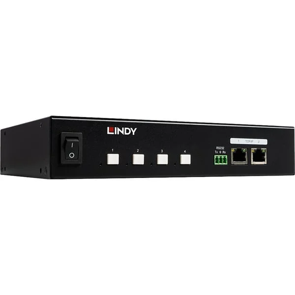 Lindy 4 Port IPower Switch (32622), Steckdosenleiste (schwarz, Intelligente PDU mit 4 mess- und schaltbaren Stromausgängen)