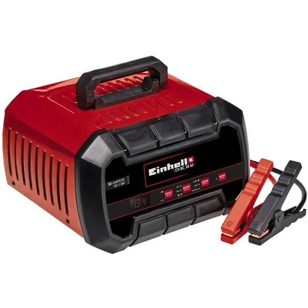 EINHELL Batterie-Ladegerät CE-BC 30 M (rot/schwarz, für Kfz- und Motorradbatterien)