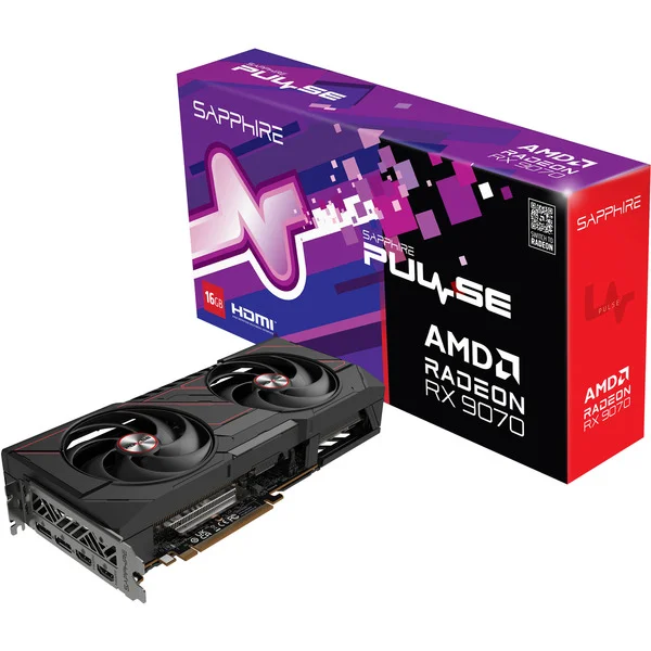 SAPPHIRE Radeon RX 9070 GRE Pulse Gaming OC, Grafikkarte (schwarz, RDNA4, GDDR6, 2x DisplayPort, 2x HDMI)
