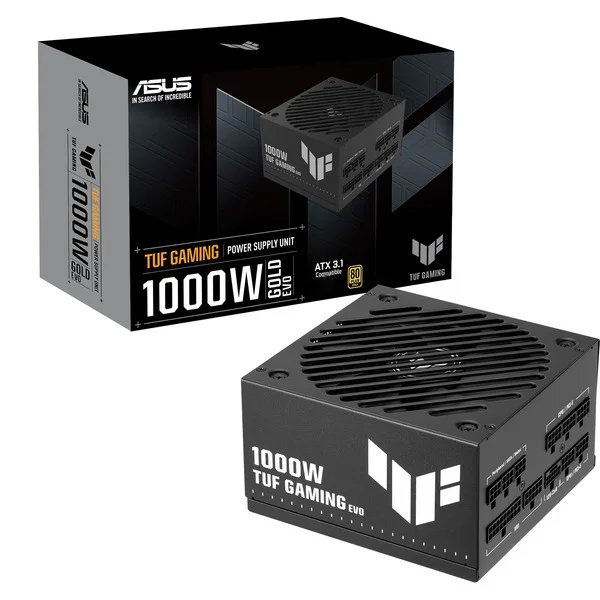 ASUS TUF-GAMING-1000G-EVO, PC-Netzteil (schwarz, 1x 12-Pin High Power GPU, 3x PCIe, Kabelmanagement, 1000 Watt)