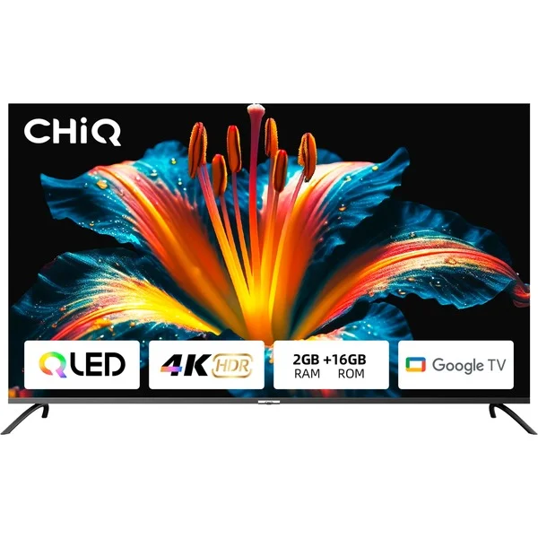 CHiQ U50QM8V, QLED-Fernseher (126 cm (50 Zoll), schwarz, Ultra HD/4K, Triple Tuner, SmartTV, Chromecast built-in)